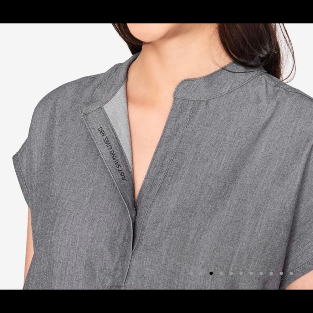 Figs Women's Heather Grey Rafaela Scrub Top